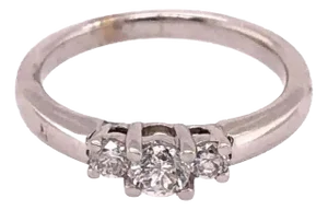 14 Karat White Gold Engagement Ring / Band 0.50 Total Diamond Weight
