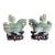 2 Antique Chinese Dragon Celadon Jade Vessels Custom Stands Qing Republic Era For Sale
