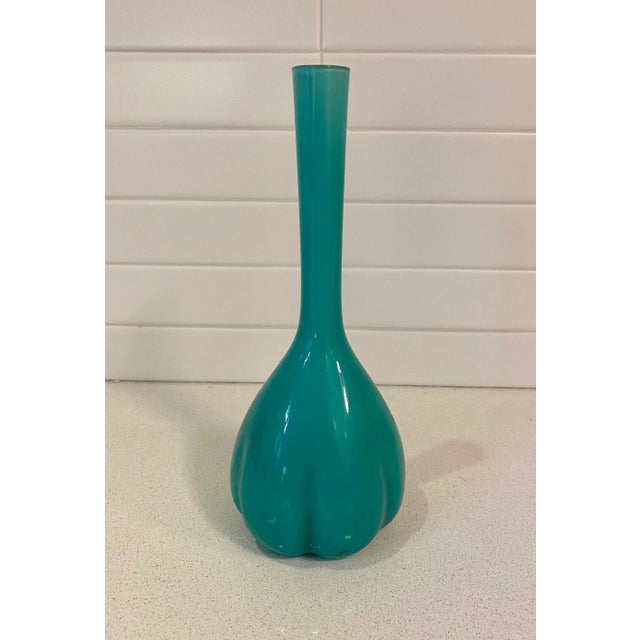 Empoli 1960s Molded Cased Glass Vase For Sale - Image 4 of 4
