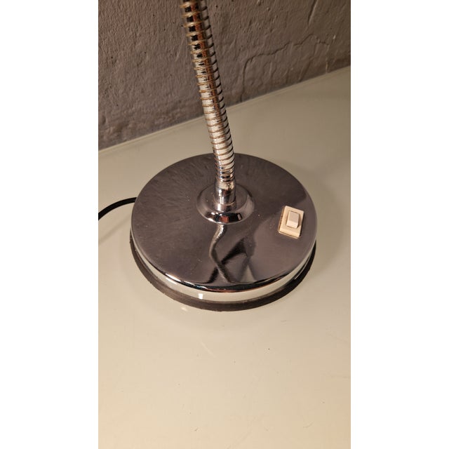 Silver Contemporary Chrome Tubular Table Lamp with Rotating Light, 1990s For Sale - Image 8 of 9