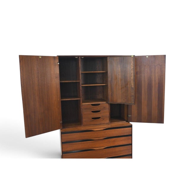 Mid 20th Century John Kapel Tall Dresser / Wardrobe in Walnut For Sale - Image 10 of 14