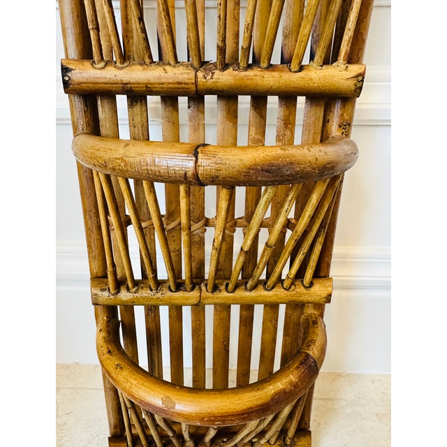 Vintage 23.5” French Mid-Century Rattan Hanging Wall Storage Piece For Sale - Image 9 of 16