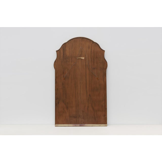 Arched Gold-Leaf Mirror with Marbled Glass Border from Deknudt, Belgium, 1950s For Sale - Image 12 of 13