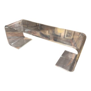 Vintage 1970's 'Scroll' Waterfall Lucite Coffee Table For Sale
