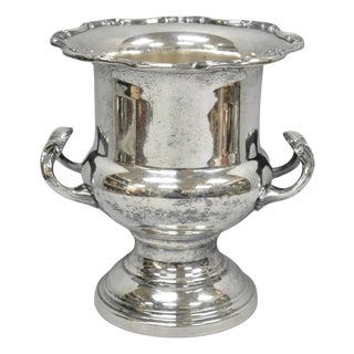 Vintage Victorian Silver Plated Trophy Cup Urn Champagne Chiller Bar Ice Bucket For Sale
