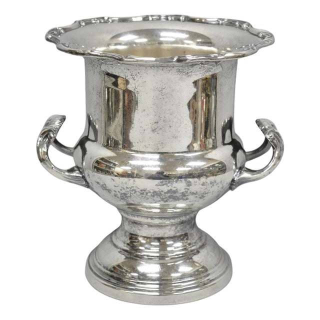 Vintage Victorian Silver Plated Trophy Cup Urn Champagne Chiller Bar Ice Bucket For Sale