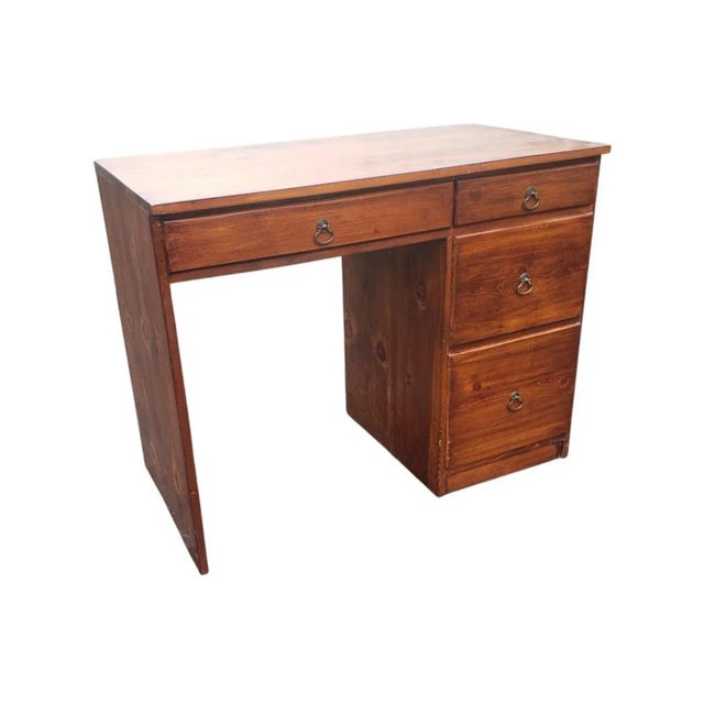 Mid Century Classic Four Drawer Pine Student Writing Desk For Sale In Washington DC - Image 6 of 8