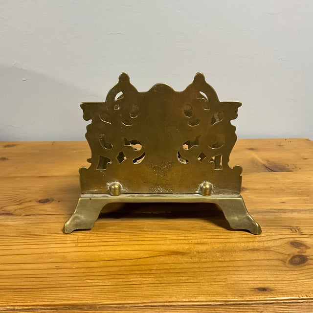 Metal Antique English Brass Letter Rack For Sale - Image 7 of 9