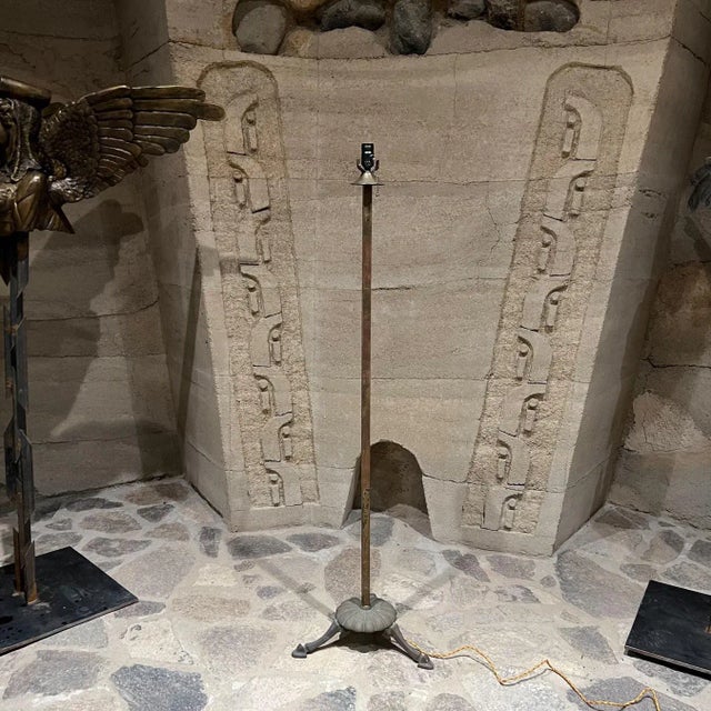 1940s Neoclassical Aged Bronze Floor Lamp For Sale - Image 11 of 11