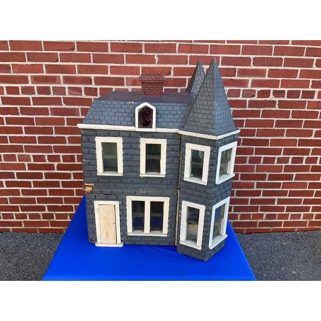 Antique Wood Victorian Doll House With Working Glass Windows For Sale - Image 4 of 18