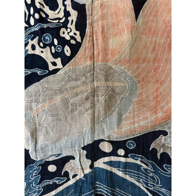 Antique Large Japanese Futon Cover with Resist Yuzen Dye For Sale - Image 13 of 18