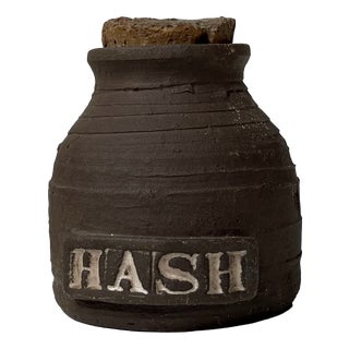 Vintage Danish Ceramic Hippie Hash Jar from Inge Hjort, 1960s For Sale
