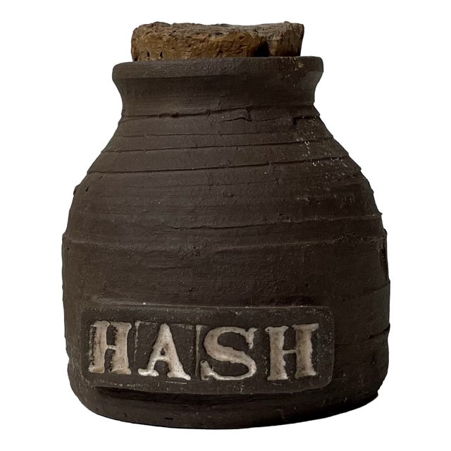 Vintage Danish Ceramic Hippie Hash Jar from Inge Hjort, 1960s For Sale