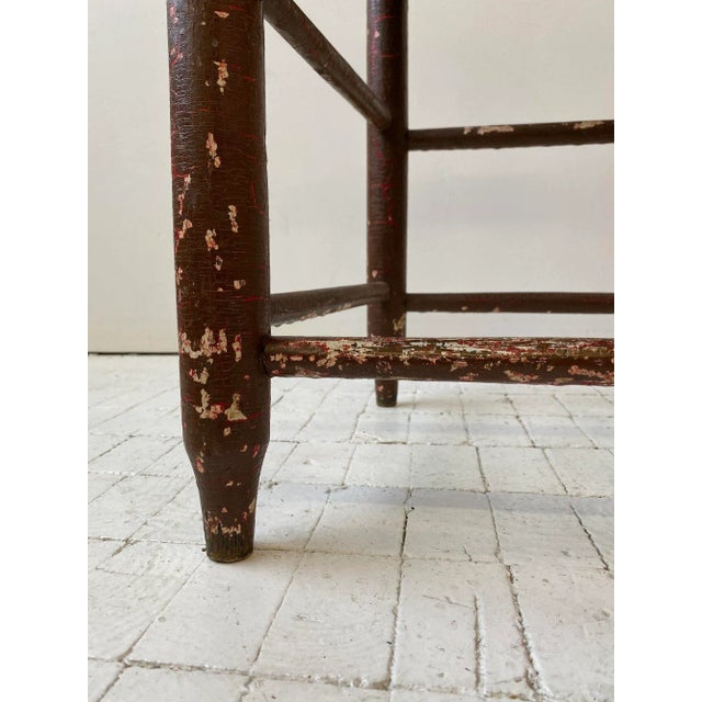Antique Low Back Polychrome Splint Weave Shaker-Style Chair, Circa Early 20th Century For Sale - Image 10 of 12