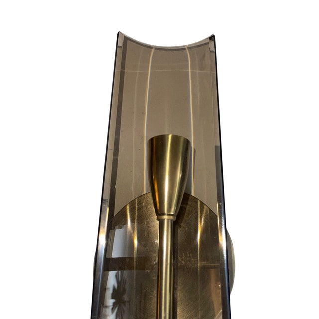 Pair of Cristal Arte Smoky Glass Italian Sconces 1960s For Sale In Los Angeles - Image 6 of 10