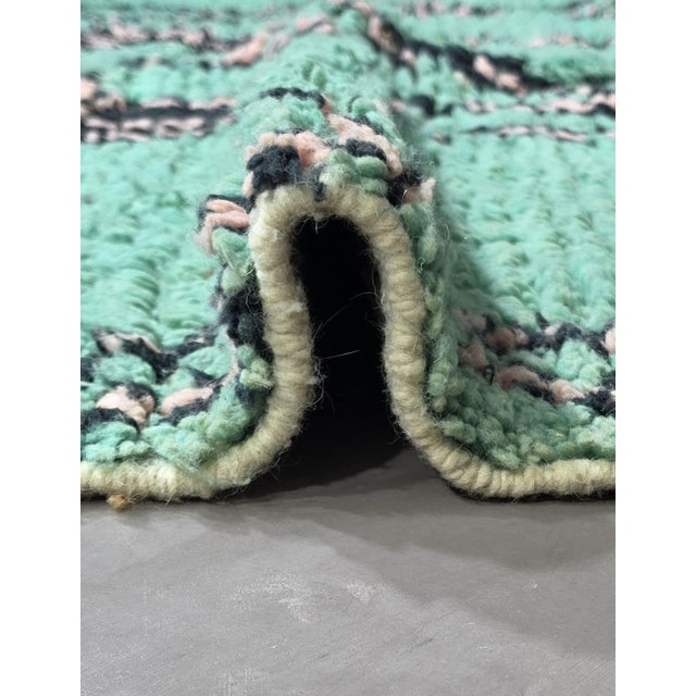 Mint Teal Moroccan Rug – Handmade Abstract Berber Wool Rug This striking handmade Moroccan rug features a fresh mint teal...