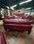 Vintage Burgundy Leather Club Chair With Matching Ottoman For Sale - Image 4 of 6