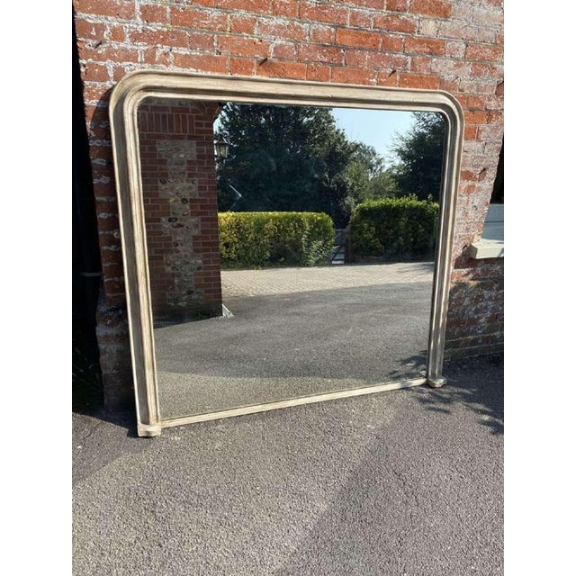 Large Antique 19th Century French Carved Wood & Gesso Mirror For Sale - Image 5 of 7