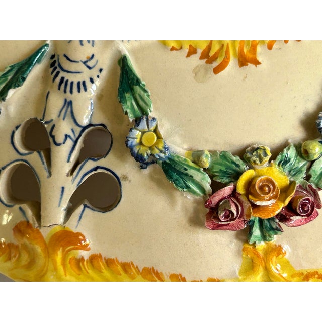 Antique Italian Nove Agostinelli & Dal Prà Majolica Floral Reticulated Centerpiece Bowl, C. 1920s–1930s For Sale - Image 10 of 12