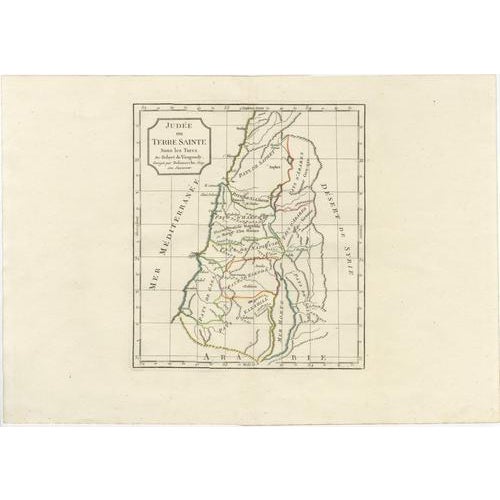 Judee Ou Terre Sainte Map of the Holy Land and Jerusalem, 1806 For Sale - Image 9 of 9