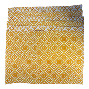 Vintage Mid Century 1970s Mustard Yellow Reversible Placemats - Set of Six