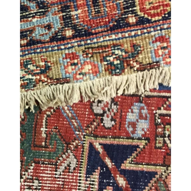 Vintage Shabby Chic Red Heriz Area Rug 7'4 X 10'8 For Sale - Image 4 of 8