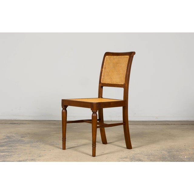 Wood 1940s French Provincial Walnut & Cane Dining Chairs, Set of 6 For Sale - Image 7 of 18