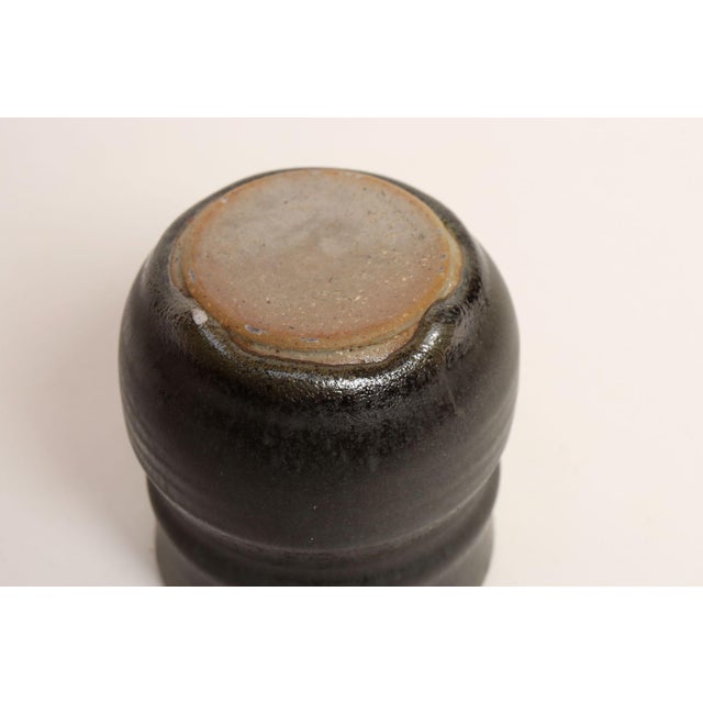 Petite Vintage Slate Glazed Studio Stoneware Bud Vase by Deanna Nichols For Sale - Image 16 of 18