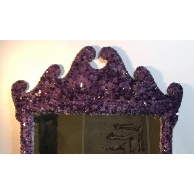 Amethyst Crystal Quartz Wall Mirror For Sale - Image 11 of 13
