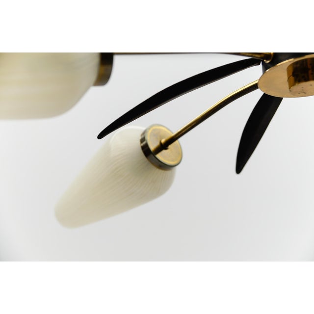 Mid-Century Modern 5-Armed Brass and Glass Sputnik Lamp, 1950s For Sale - Image 10 of 13