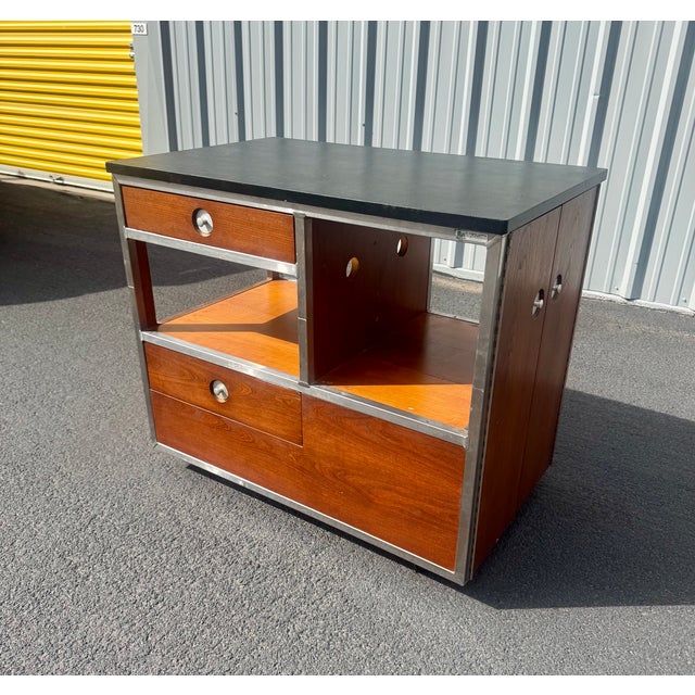 Vintage Raymond Loewy for Hill-Rom hospital cart, Model No. 501-1-3-4 according to a tag inside lower drawer listing it as...