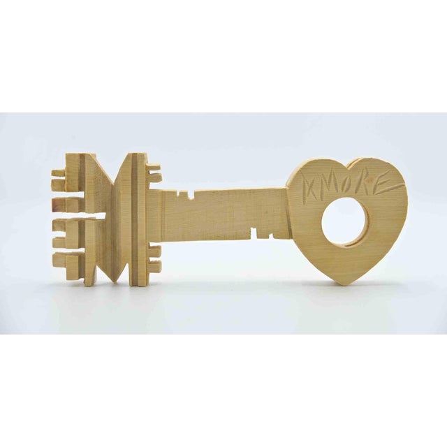 Ferdinando Codognotto, The Key to Heart, Wooden Sculpture, 2023 For Sale