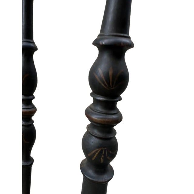 1850s French, Ebonized Wood Chiavari Chairs With Gold Velvet Seats - A Pair For Sale - Image 10 of 12