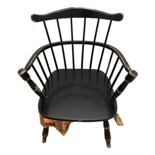 Mid-Century Rousseau Bros. "Black & Gold" Windsor Armchair For Sale