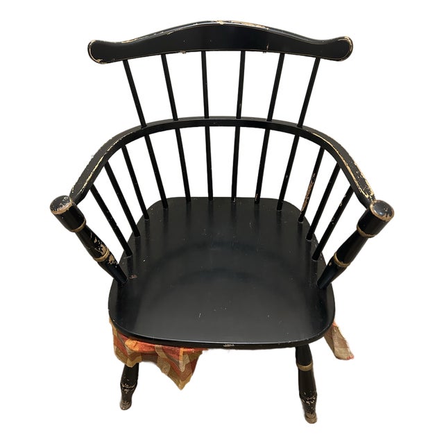 Mid-Century Rousseau Bros. "Black & Gold" Windsor Armchair For Sale