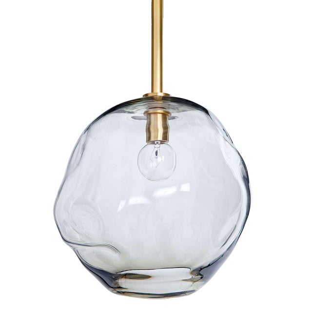 Traditional Regina Andrew Molten Pendant Large With Smoke Glass in Natural Brass For Sale - Image 3 of 7