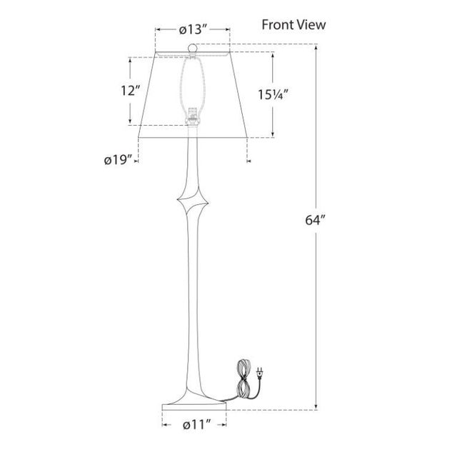 Transitional Chapman & Myers for Visual Comfort Signature Bates Large Sculpted Floor Lamp in Gilded Iron with Linen Shade For Sale - Image 3 of 3