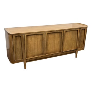 American of Martinsville Mid Century Walnut Sideboard Buffet Credenza For Sale
