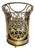 1970s Scrolled Wrought Iron & Woven Rattan Wastebasket -Elegant Yet Rustic For Sale