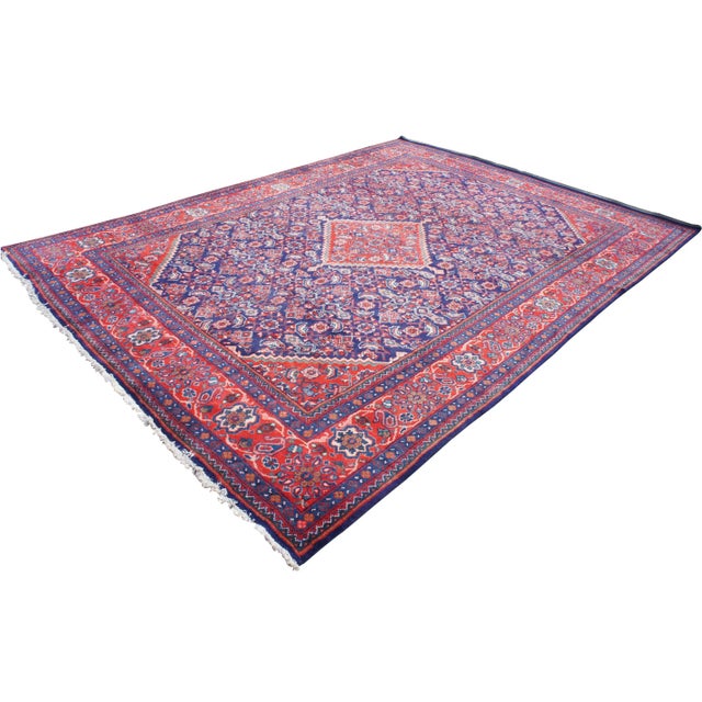 Persian Vintage Persian Mahal Wool & Cotton Area Rug For Sale - Image 3 of 10