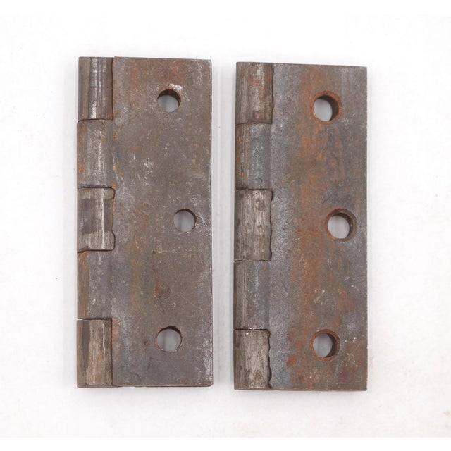 Mid 20th Century Pair of Vintage 2.375 X 3.5 In. Cast Iron Cabinet Hinges For Sale - Image 5 of 5