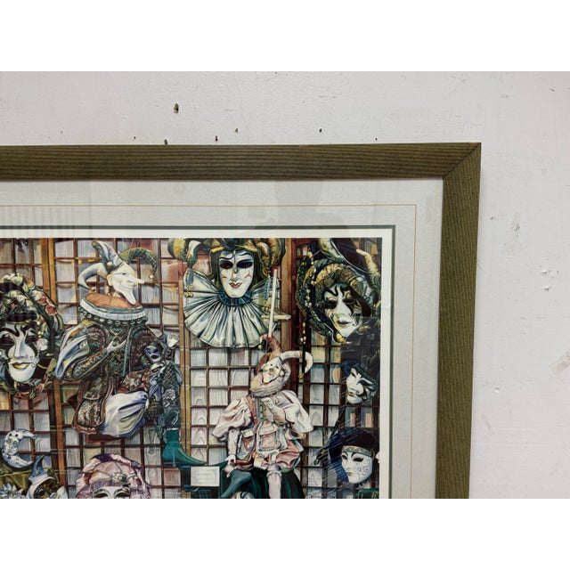 Circa 1992 Karen Salee Venetian Masks Lithograph Edition 2/850 For Sale - Image 10 of 12