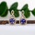 Modern 1.55ct Tanzanite Stud Earrings, Solid 14k Yellow Gold – Cushion 5mm For Sale - Image 3 of 6