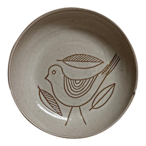 1960s Gordon and Jane Martz Incised Bird Ceramic Bowl, Marshall Studios