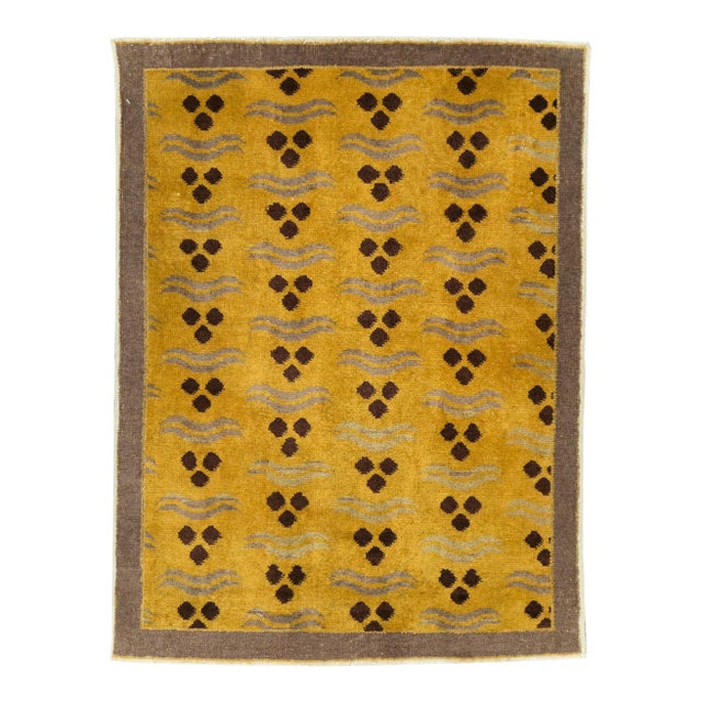 Galerie Shabab Collection Mid-20th Century Turkish Anatolian Deco Throw Rug For Sale