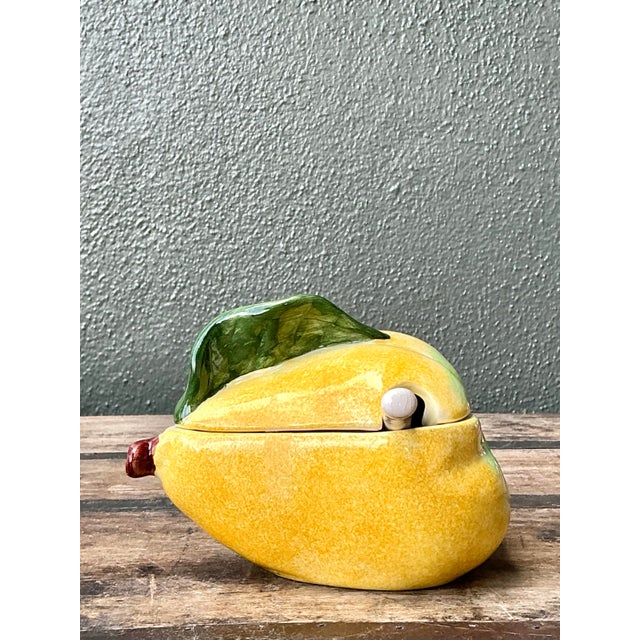 Vintage Italian Pear Sugar Bowl For Sale - Image 9 of 12