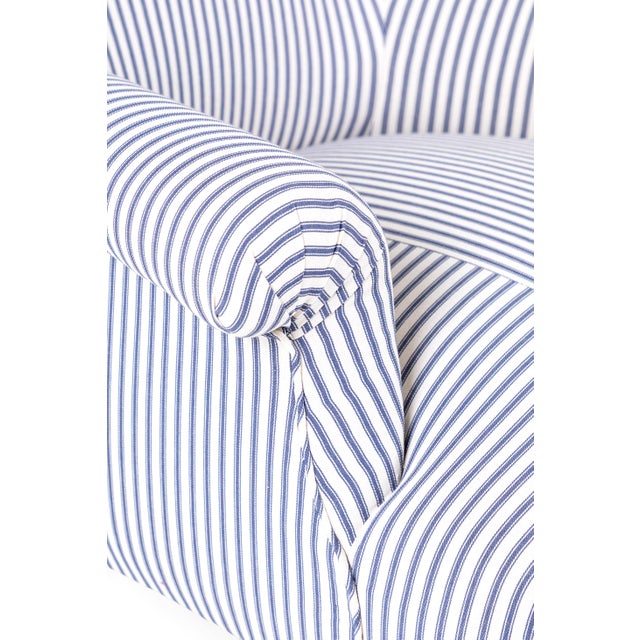 French Chairs in Princeton Ticking, Set of 2 For Sale - Image 9 of 14