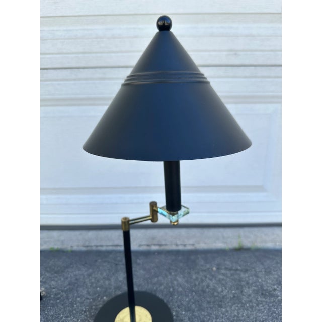 Black Postmodern Robert Sonneman Style Swivel Cone Lamp For Sale - Image 8 of 10