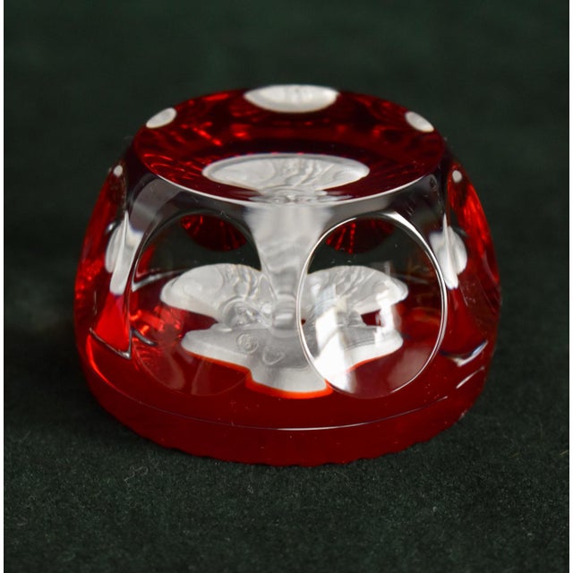 Cristal D’Albret Crystal Paperweight Vintage John Paul Jones Cameo France For Sale - Image 9 of 12