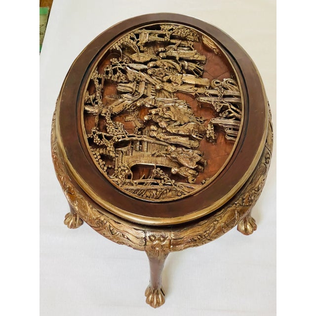 Reduced- Gorgeous Antique Chinese Chinoiserie Carved Coffee Table For Sale In Miami - Image 6 of 7